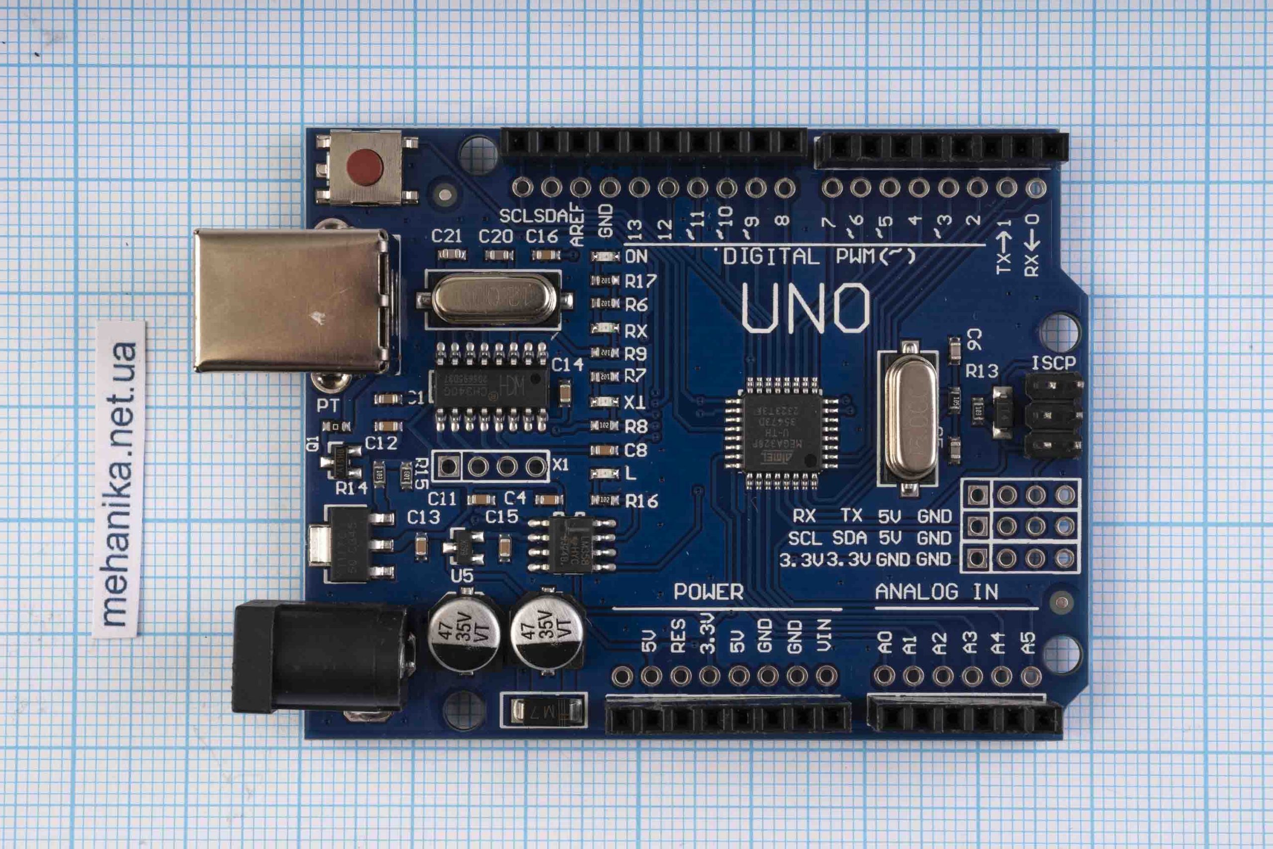 Плата мікроконтролера Arduino UNO ATmega328P, CH340G, Type-B