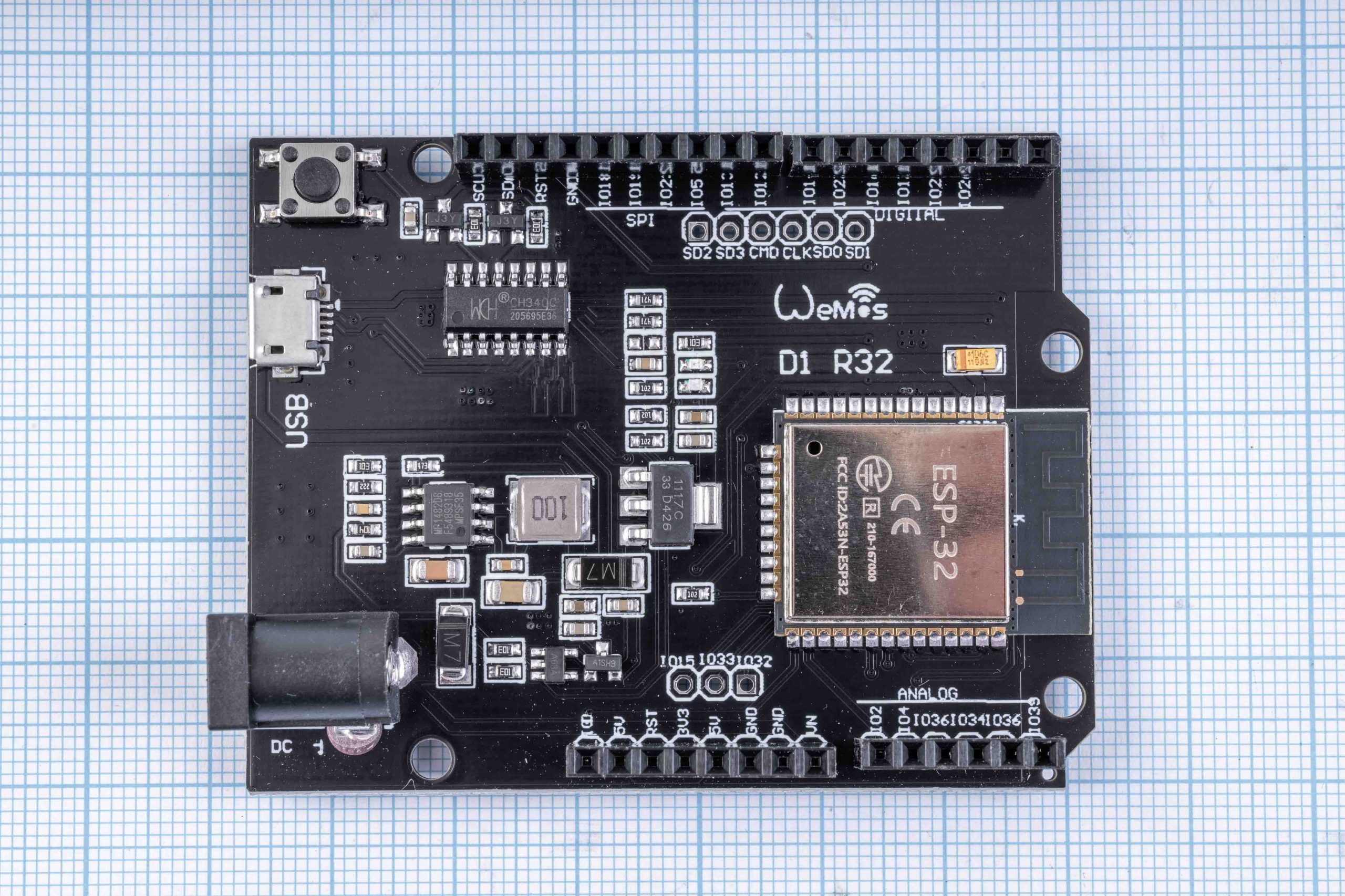 Плата ESP32 Wemos D1 під Arduino UNO R3 D1 R32 Wi-Fi/Bluetooth