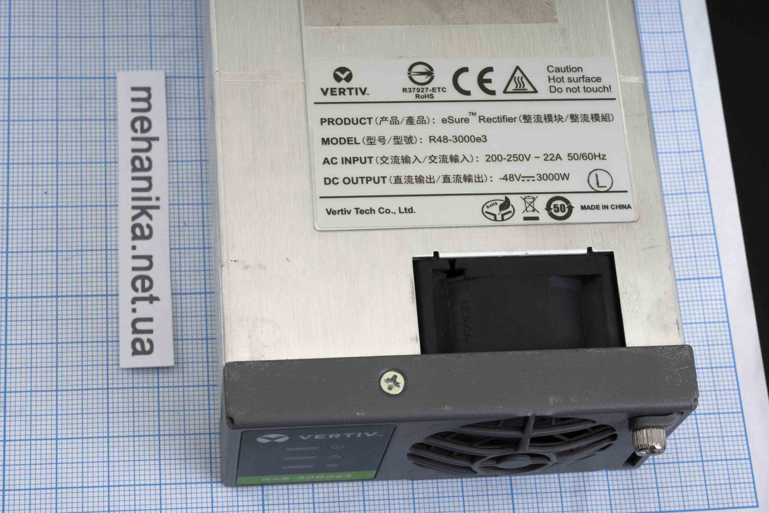 Блок живлення постійного струму 48V 3000W, серверний адаптована панель.