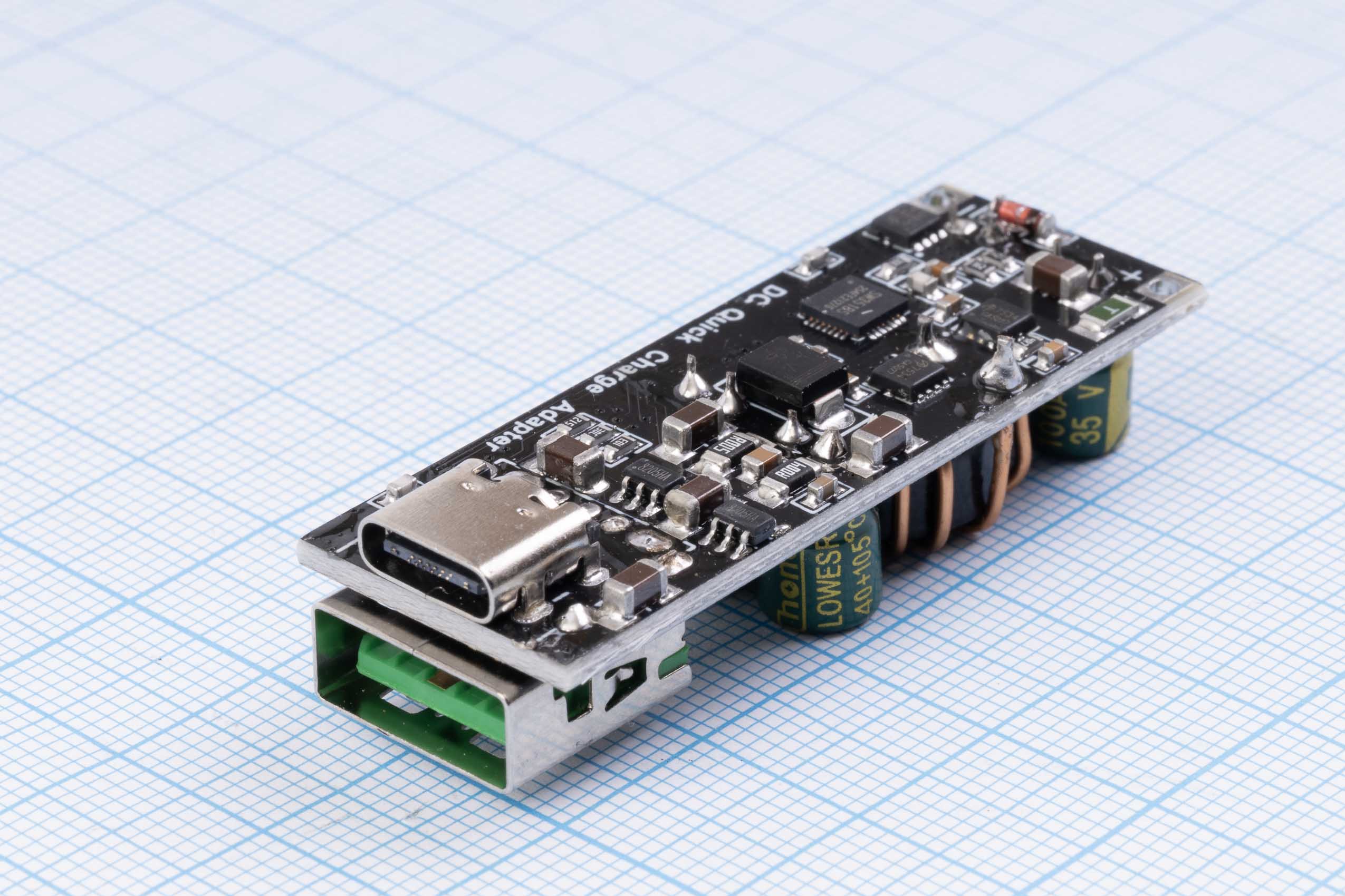 Контролер (модуль) швидкого заряджання QC4.0/PD3.0, 6-35V/3A/100W, USB-A/Type-C (CTP2)