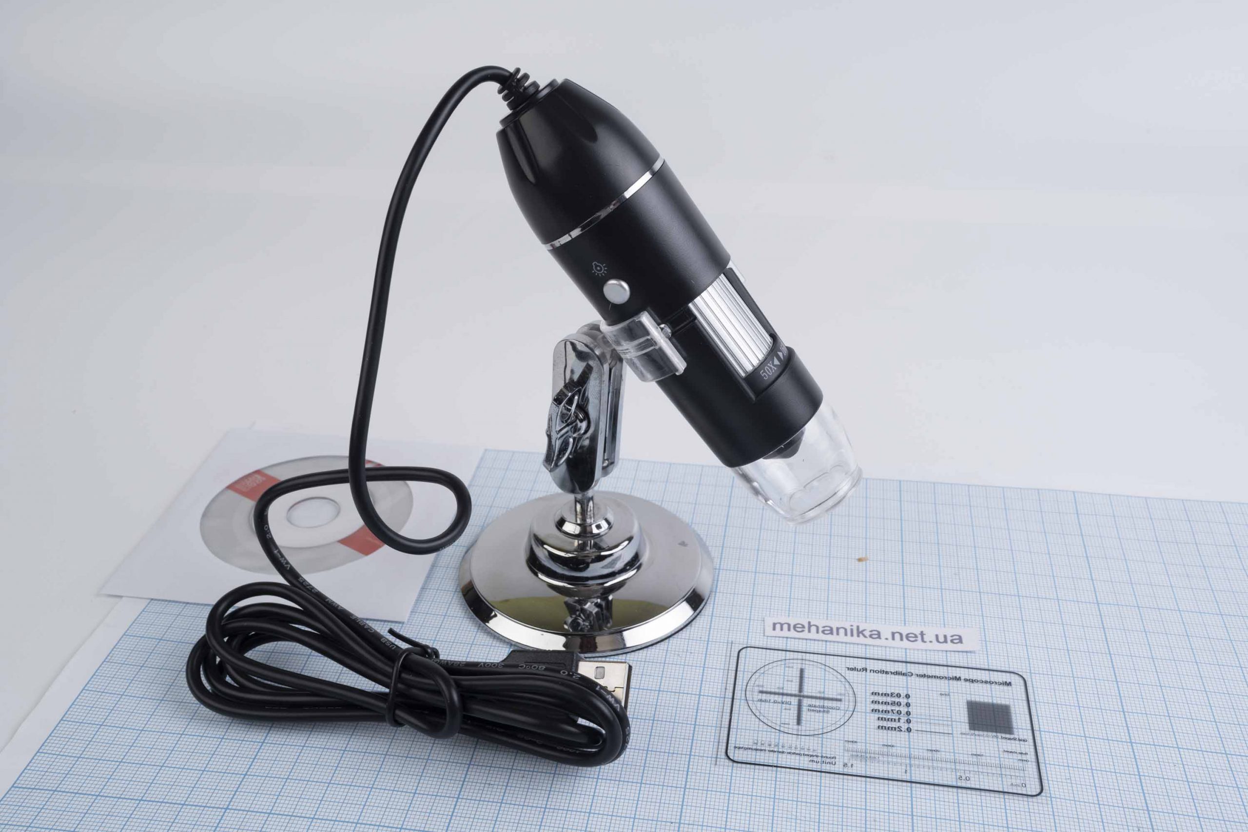 Мікроскоп USB, цифровий (50x-1600x) з LED підсвічуванням