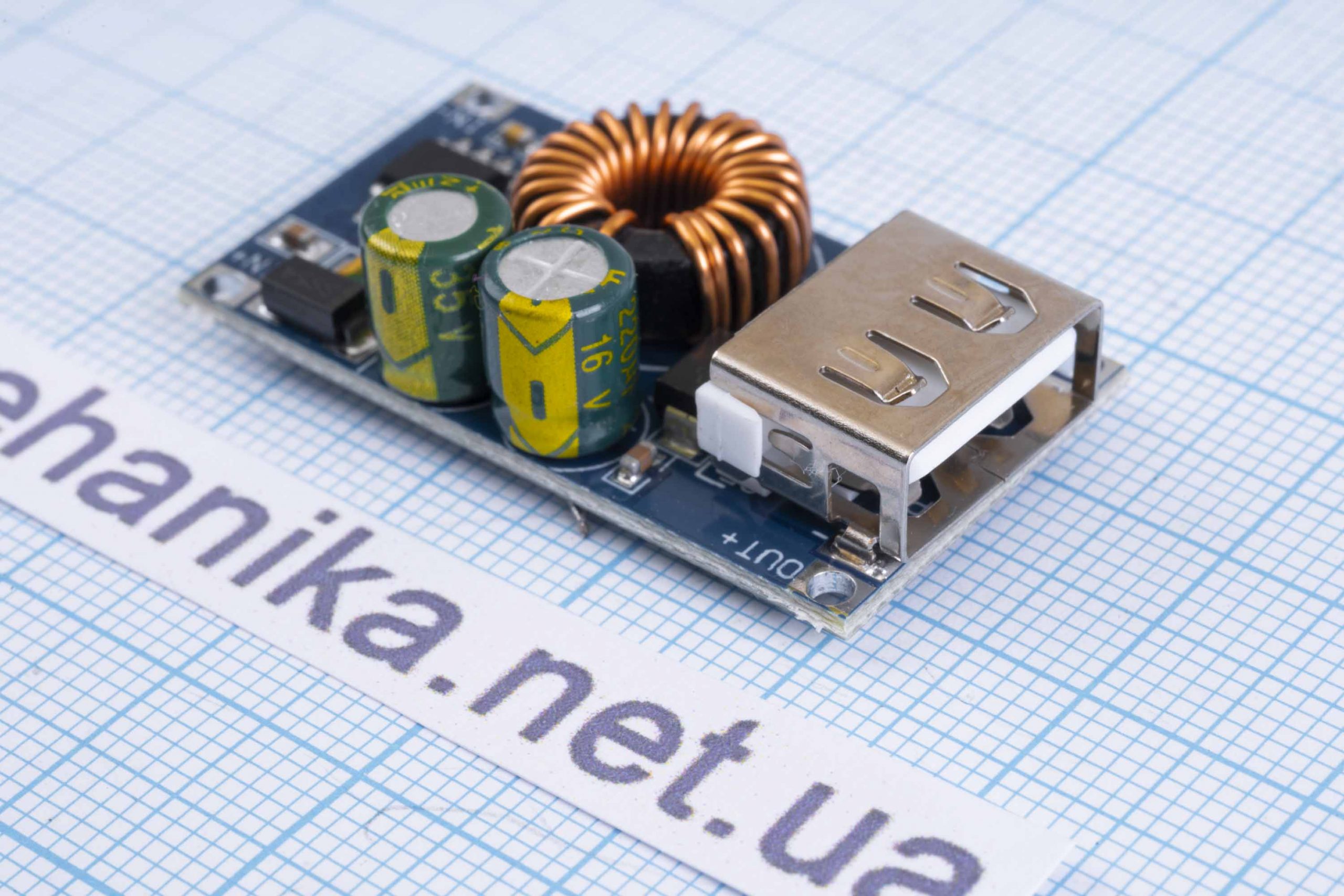 Модуль живлення знижуючий JZ QC-MINI DC-DC 12V/24W, швидка зарядка QC3.0