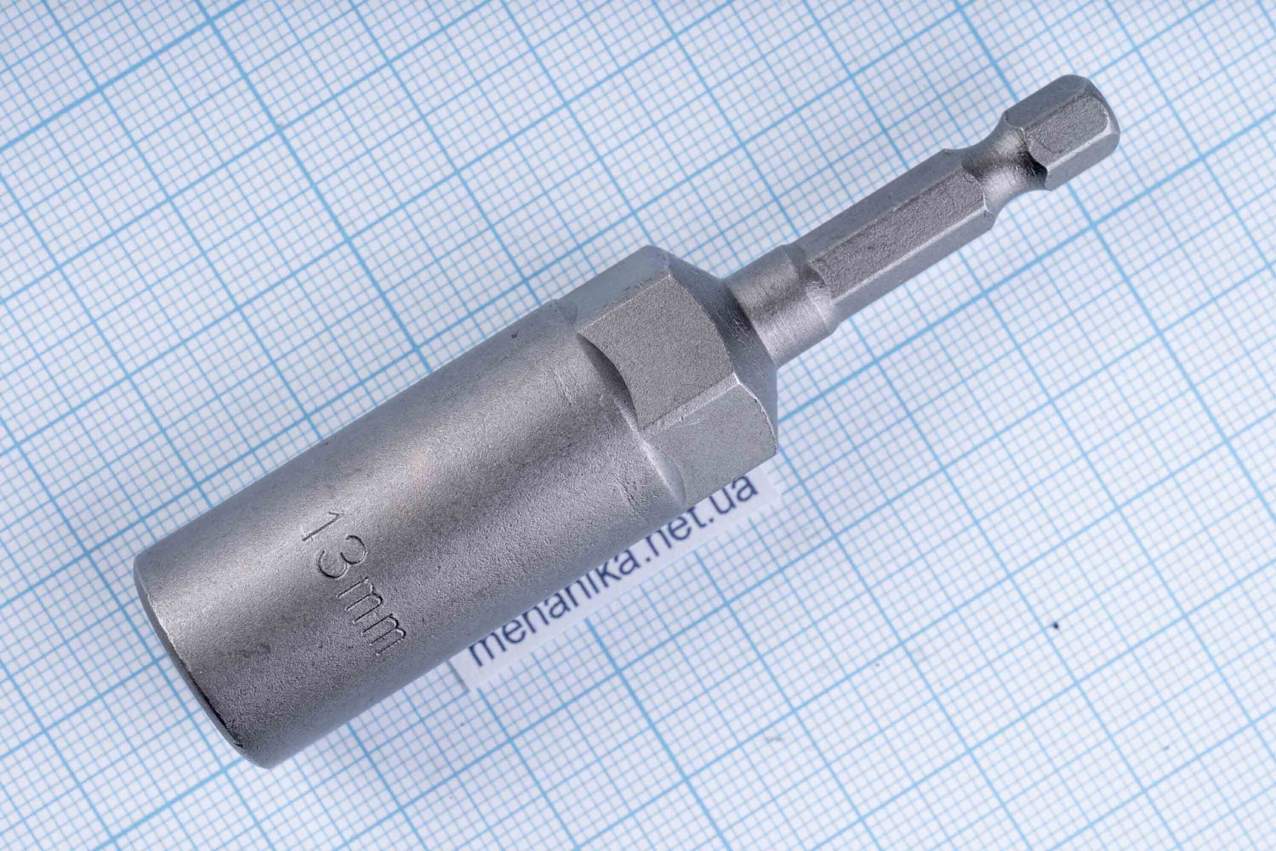 Головка торцева з шестигранним хвостовиком HEX 1/4", немагнітна, M5.5-M14, L=80мм