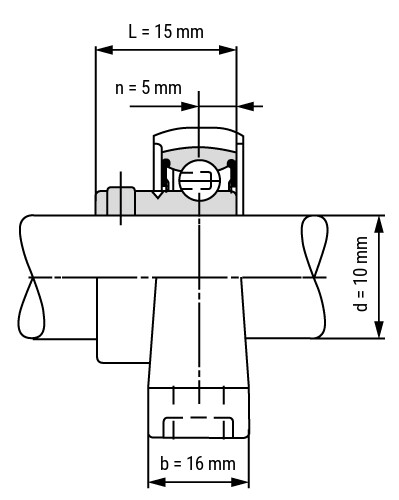 Підшипник опорний фланцевий KP000, 10 мм