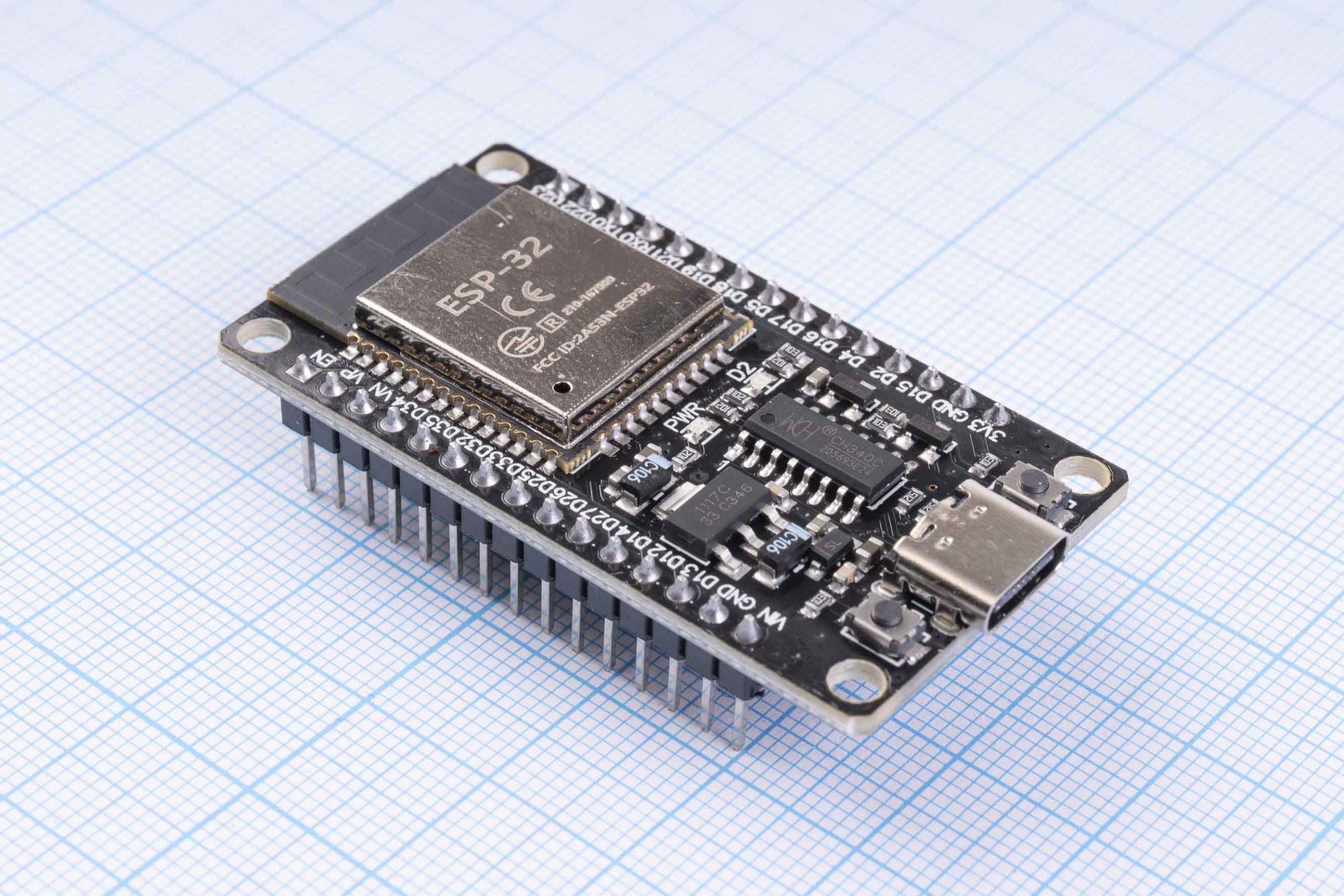 Плата ESP32 WIFI+Bluetooth, чіп CH340C, USB Type-C, 30 PIN