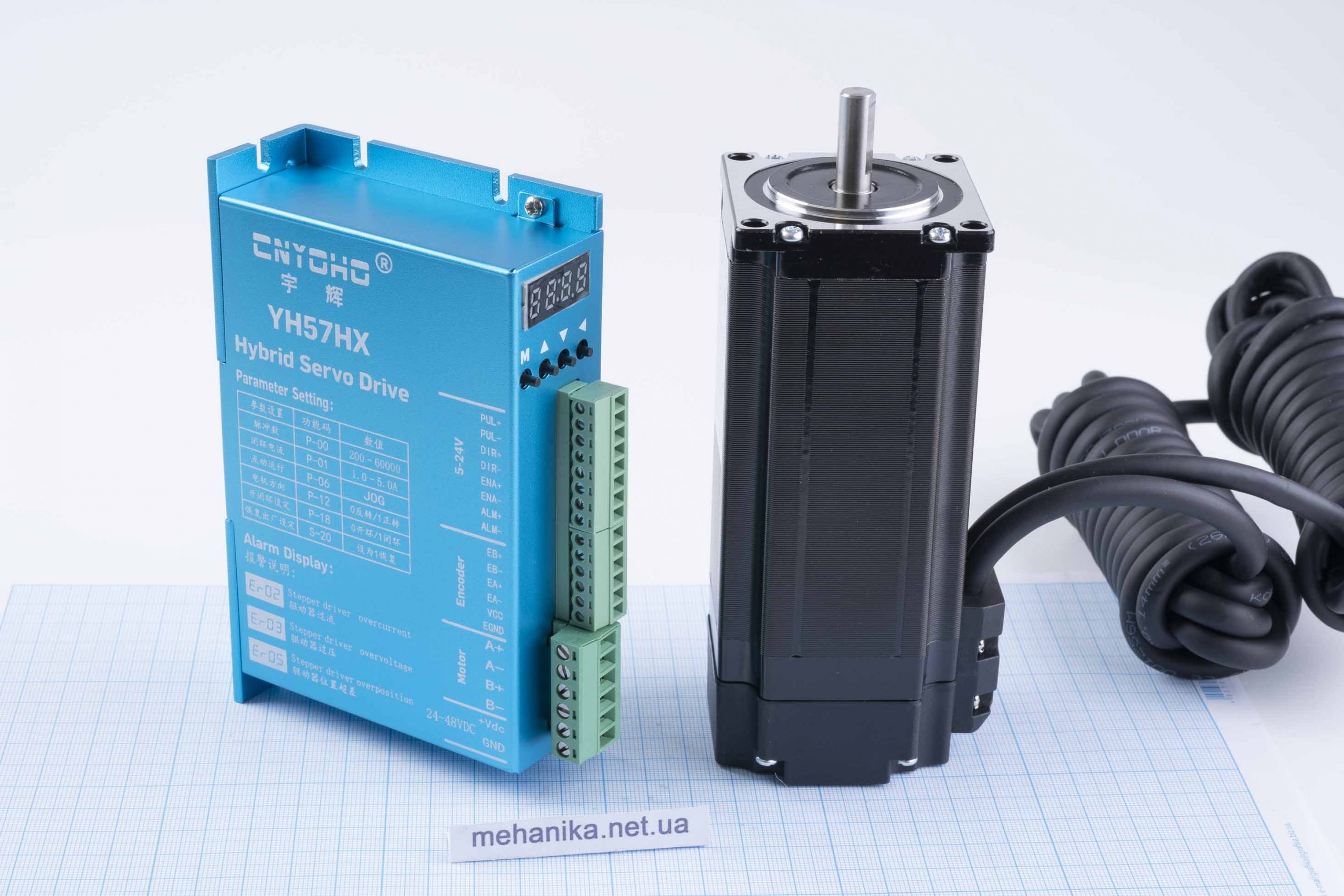 Кроковий двигун з енкодером Nema23(57) CNYOHO 57BYGH112EC-1000 3.6Nm, 3.0А + гібридний серводрайвер CNYOHO YH57HX