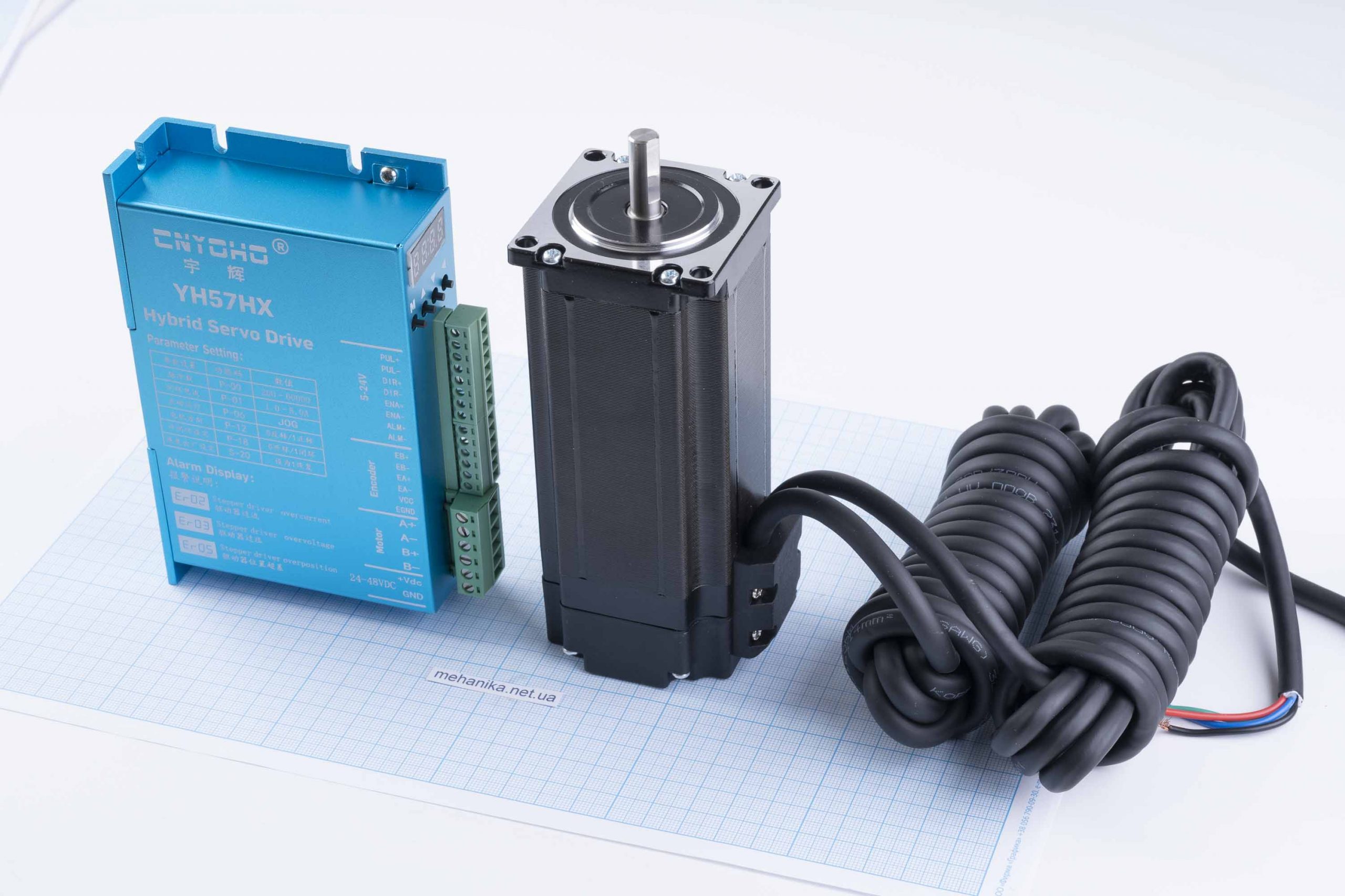 Кроковий двигун з енкодером Nema23(57) CNYOHO 57BYGH112EC-1000 3.6Nm, 3.0А + гібридний серводрайвер CNYOHO YH57HX