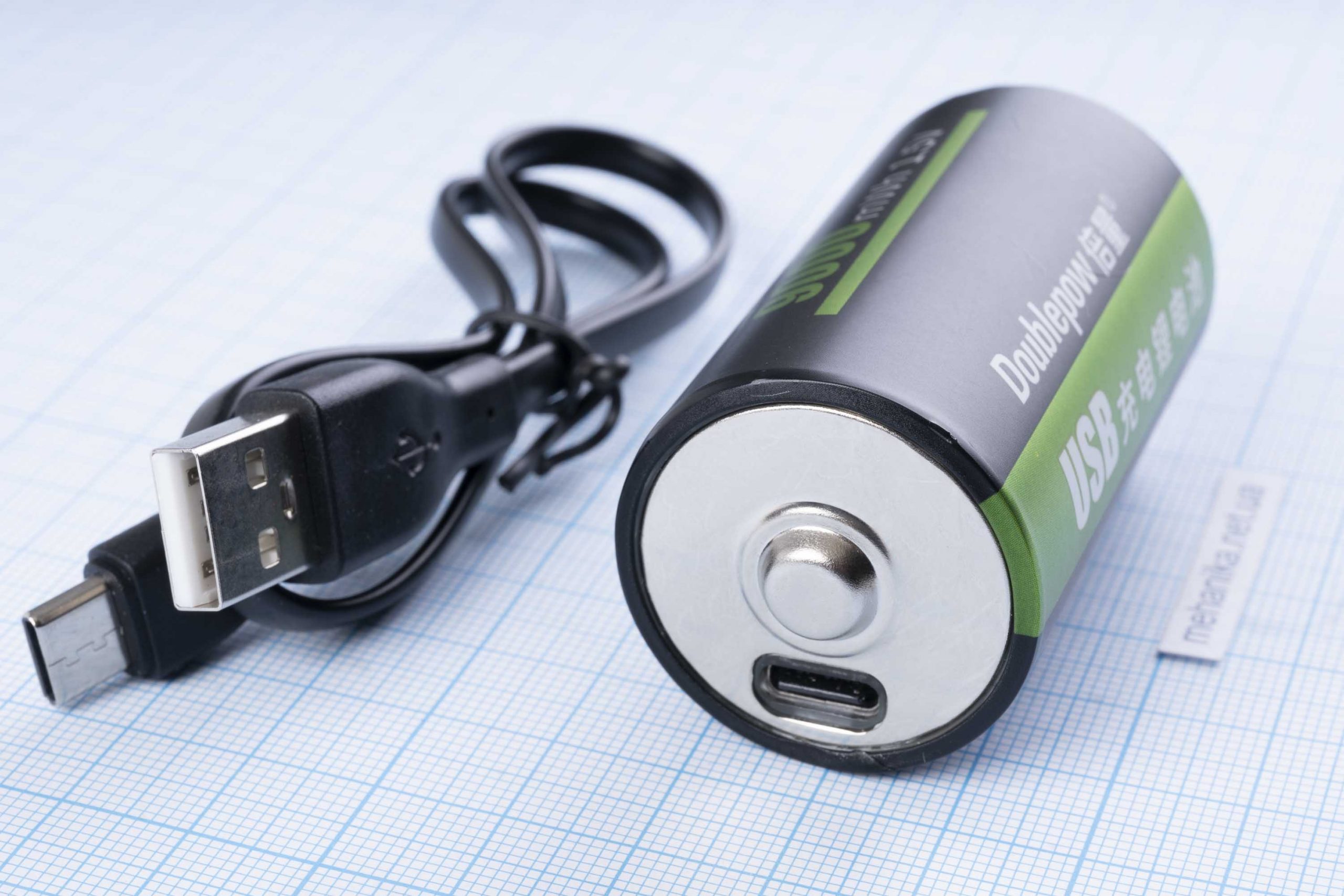 Акумулятор-батарейка Doublepow, Type D (R20) 1.5V 9000 mWh Type-C