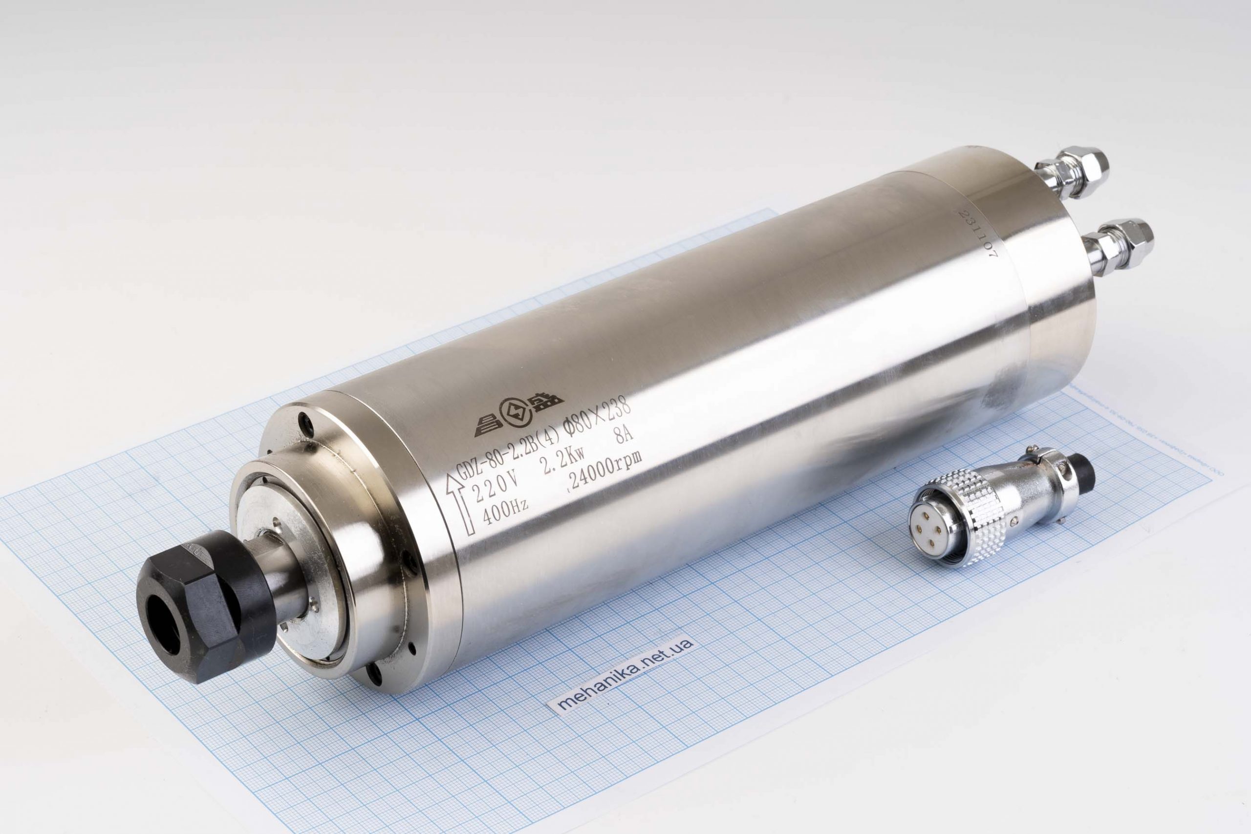 Шпиндель GDZ-80-2.2(4) (2.2kW, d80мм), цанга ER20, з рідинним охолодженням