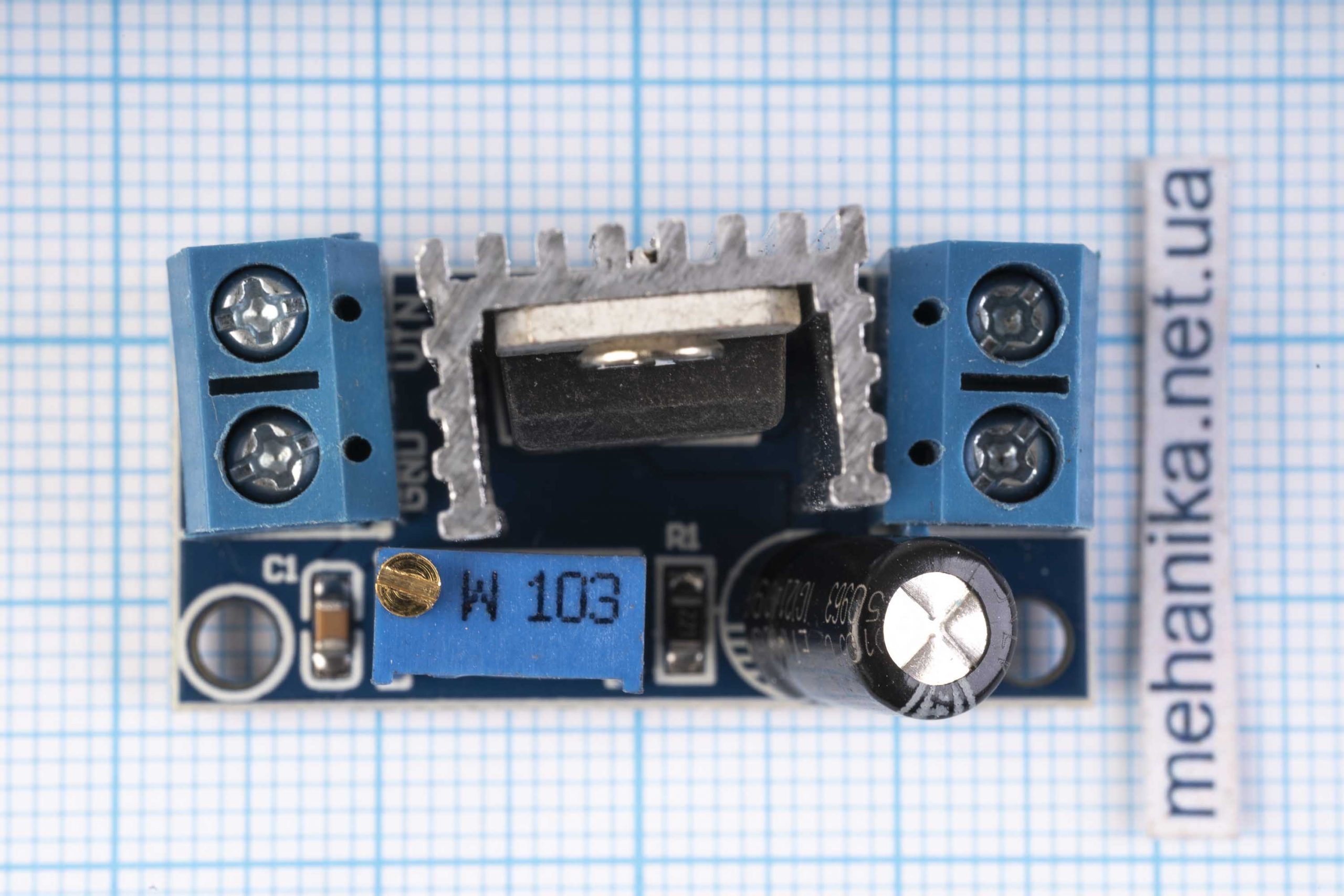 Перетворювач напруги знижуючий DC-DC LM317, 4.2-40V/1.2-37V 3A, без регулювання струму