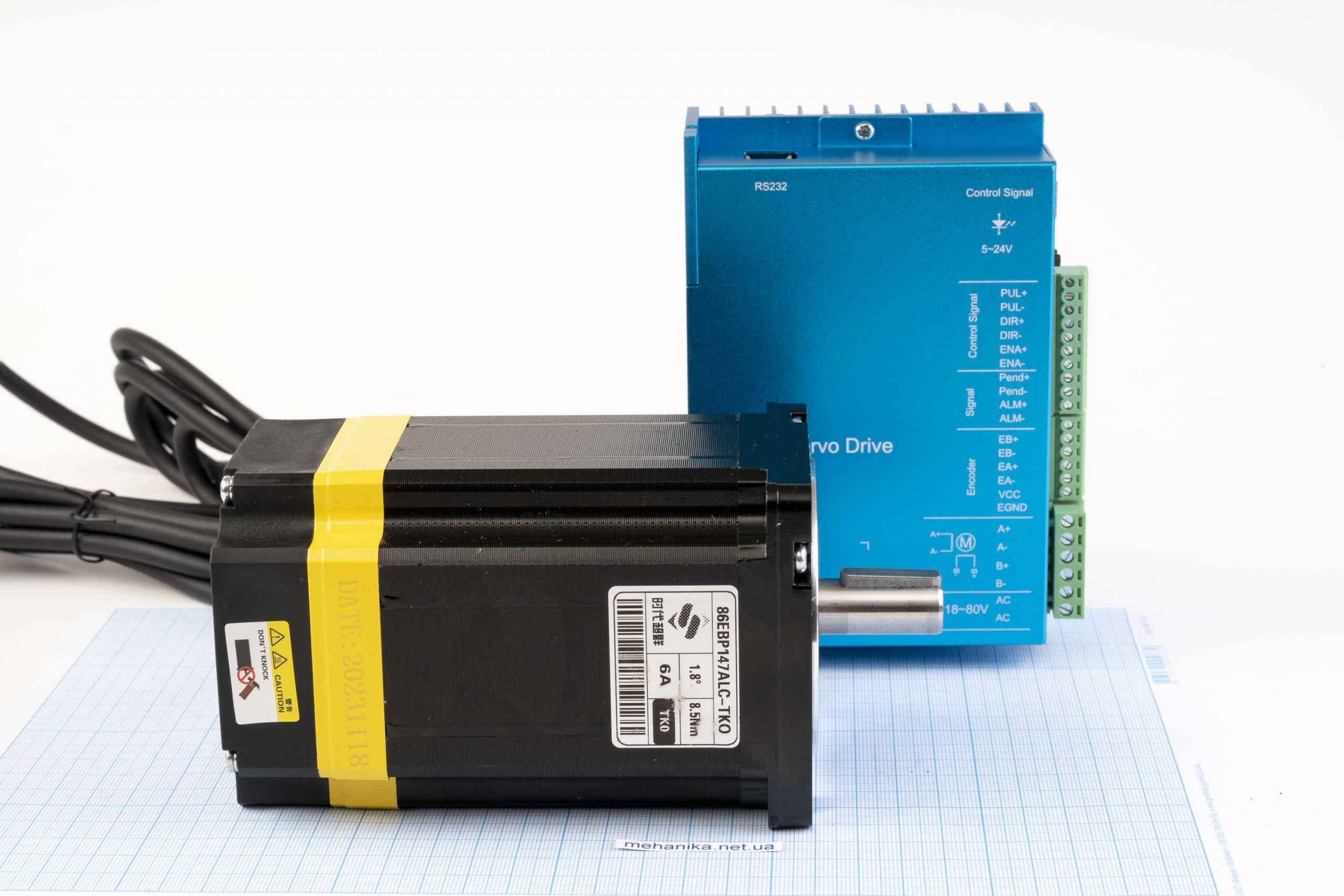 Кроковий двигун з енкодером Nema34(86) Times Brilliant 86EBP147ALC-TKO 8.5Nm, 6.0А + гібридний серводрайвер ZDM-2HA865, кабель 200 см
