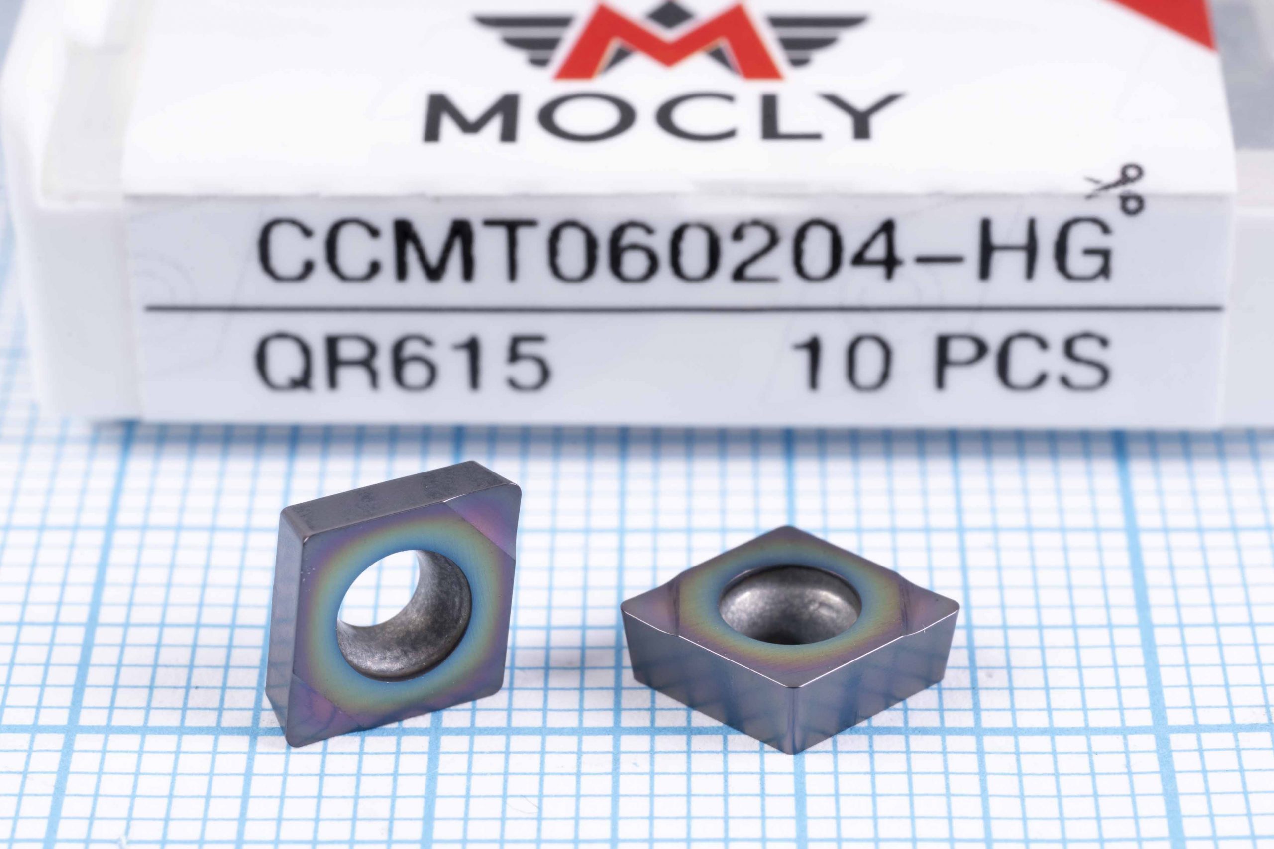 Вставка токарна (різець) CCMT060204-HG QR615 MOCLY 68 HRC