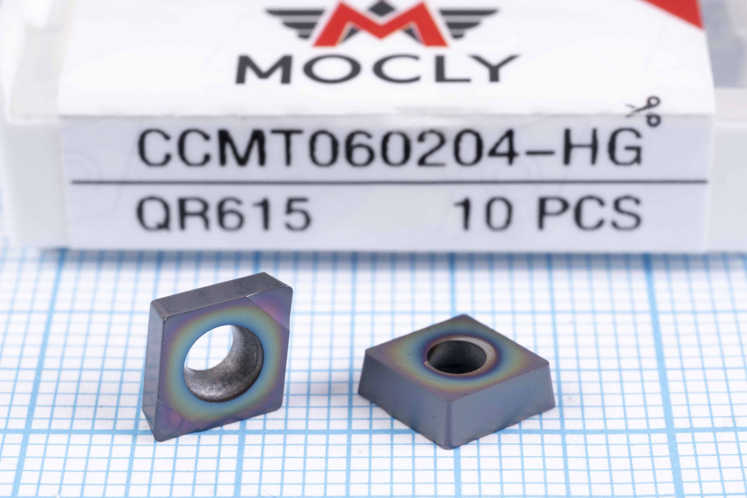 Вставка токарна (різець) CCMT060204-HG QR615 MOCLY 68 HRC