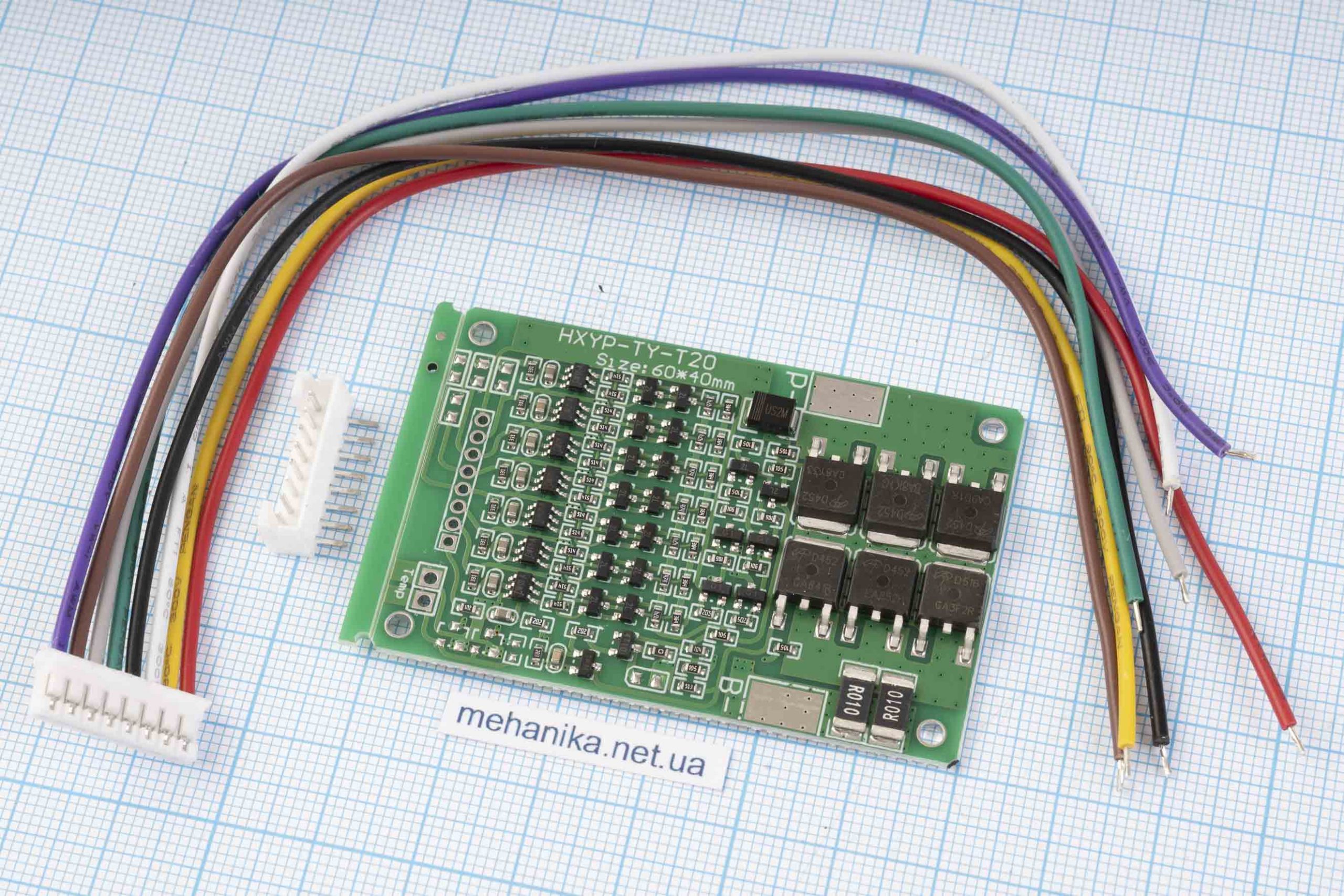 BMS-контролер заряду HX-7S-TY-T20 (HXYP-TY-T20) для Li-Ion, 7S/20A/29.4V