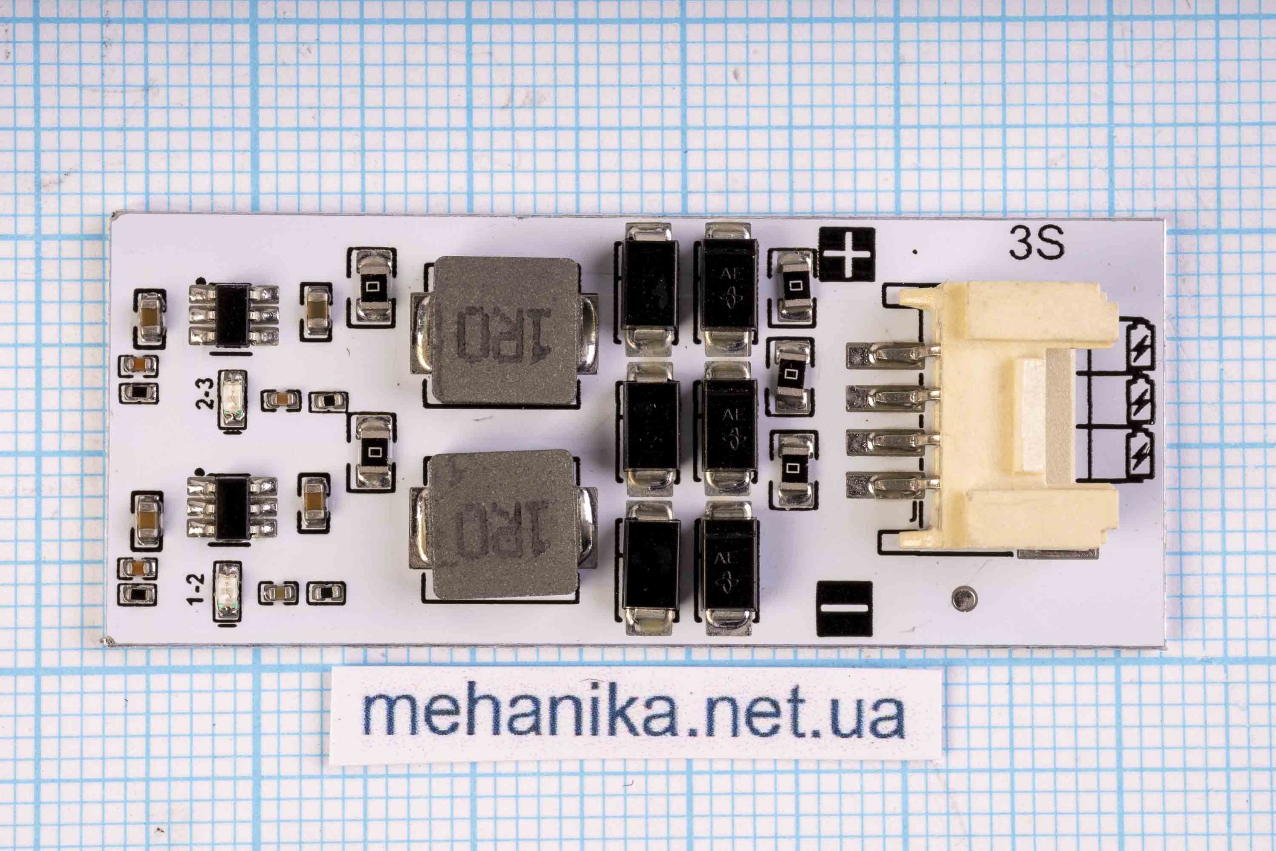 Балансир активний конденсаторний, 3S Li-Ion/LiFePO4, 2.0-4.5V/2А, на алюмінієвій пластині