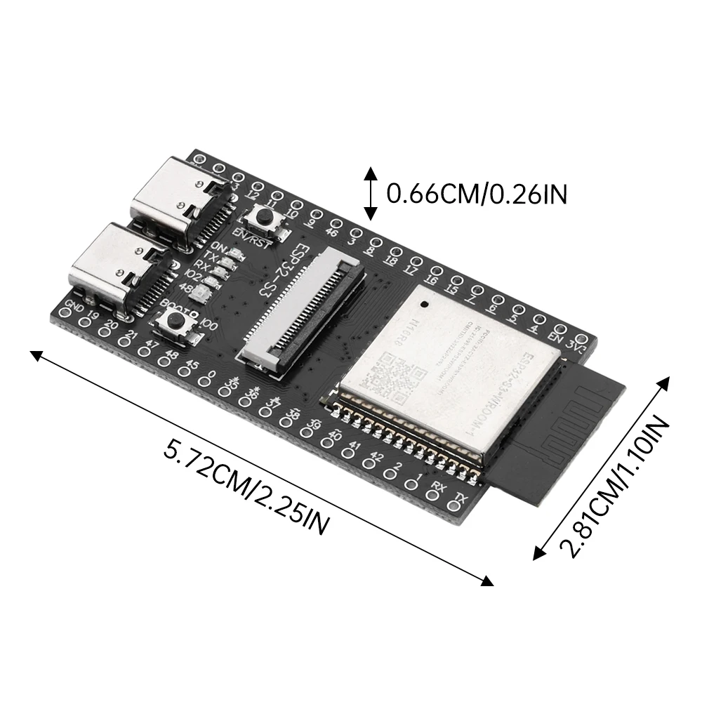 Плата ESP32-S3-WROOM-1-N16R8, CAM OV2640 WIFI + Bluetooth, ESP32, 2x USB Type-C, CH343P