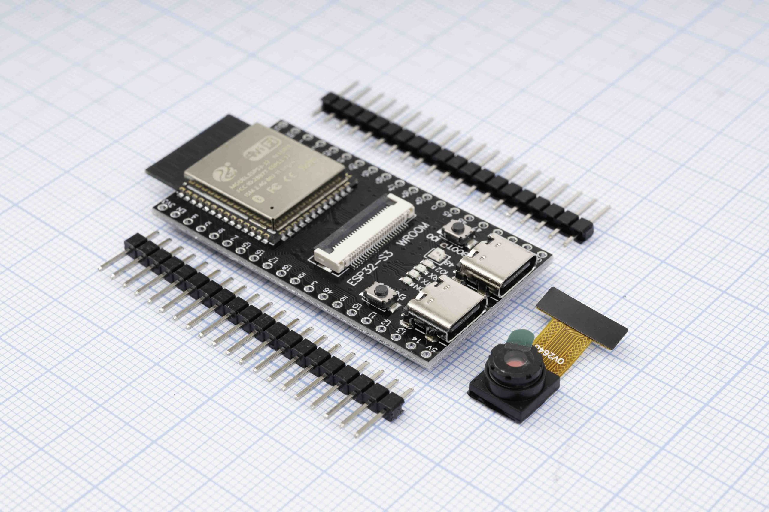Плата ESP32-S3-WROOM-1-N16R8, CAM OV2640 WIFI + Bluetooth, ESP32, 2x USB Type-C, CH343P