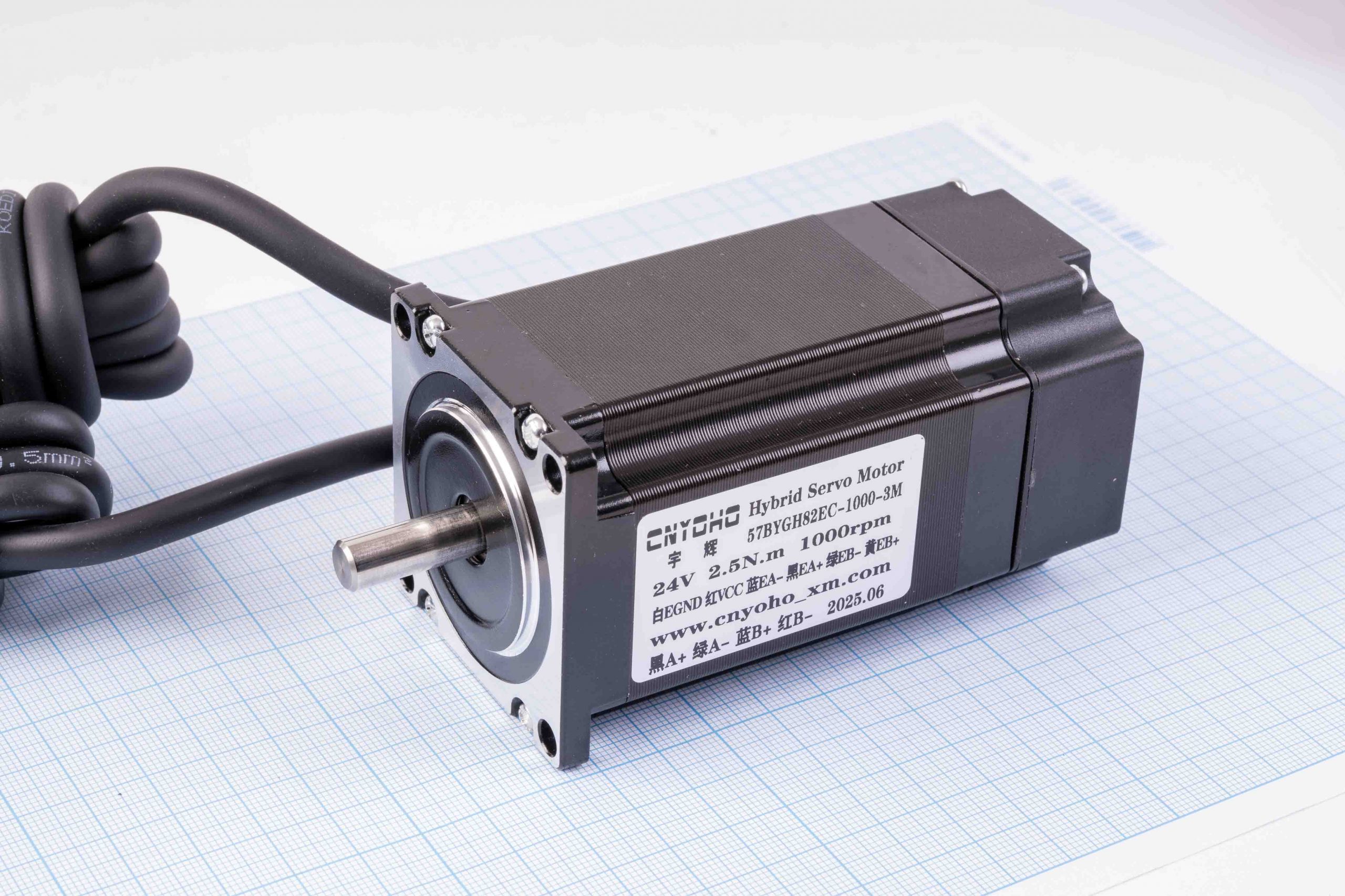 Кроковий двигун з енкодером Nema23(57) CNYOHO 57BYGH82EC-1000 2.5Nm, 3.0А + гібридний серводрайвер CNYOHO HBS57, кабель 300 см