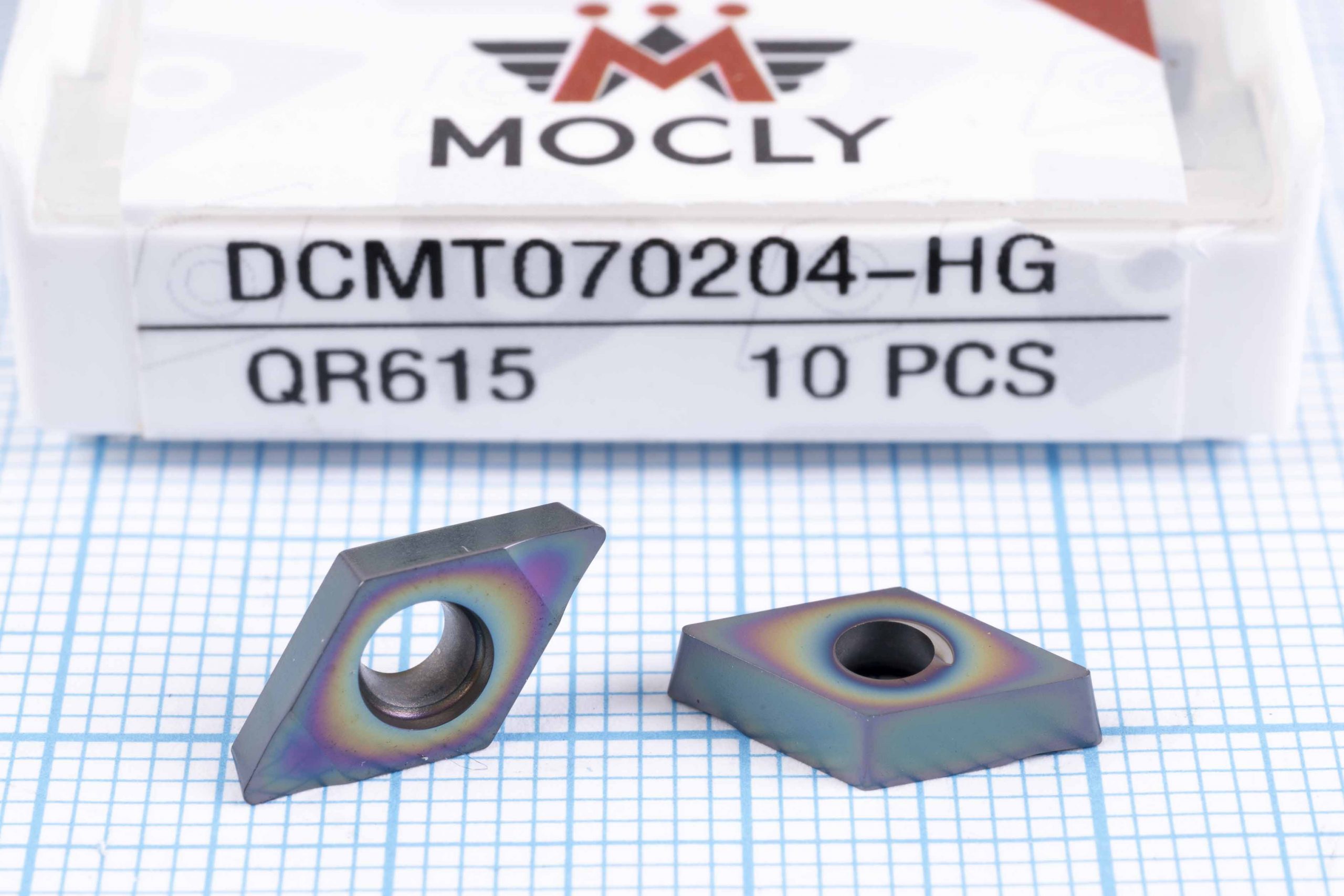 Вставка токарна (різець) DCMT070204-HG QR615 MOCLY 68 HRC