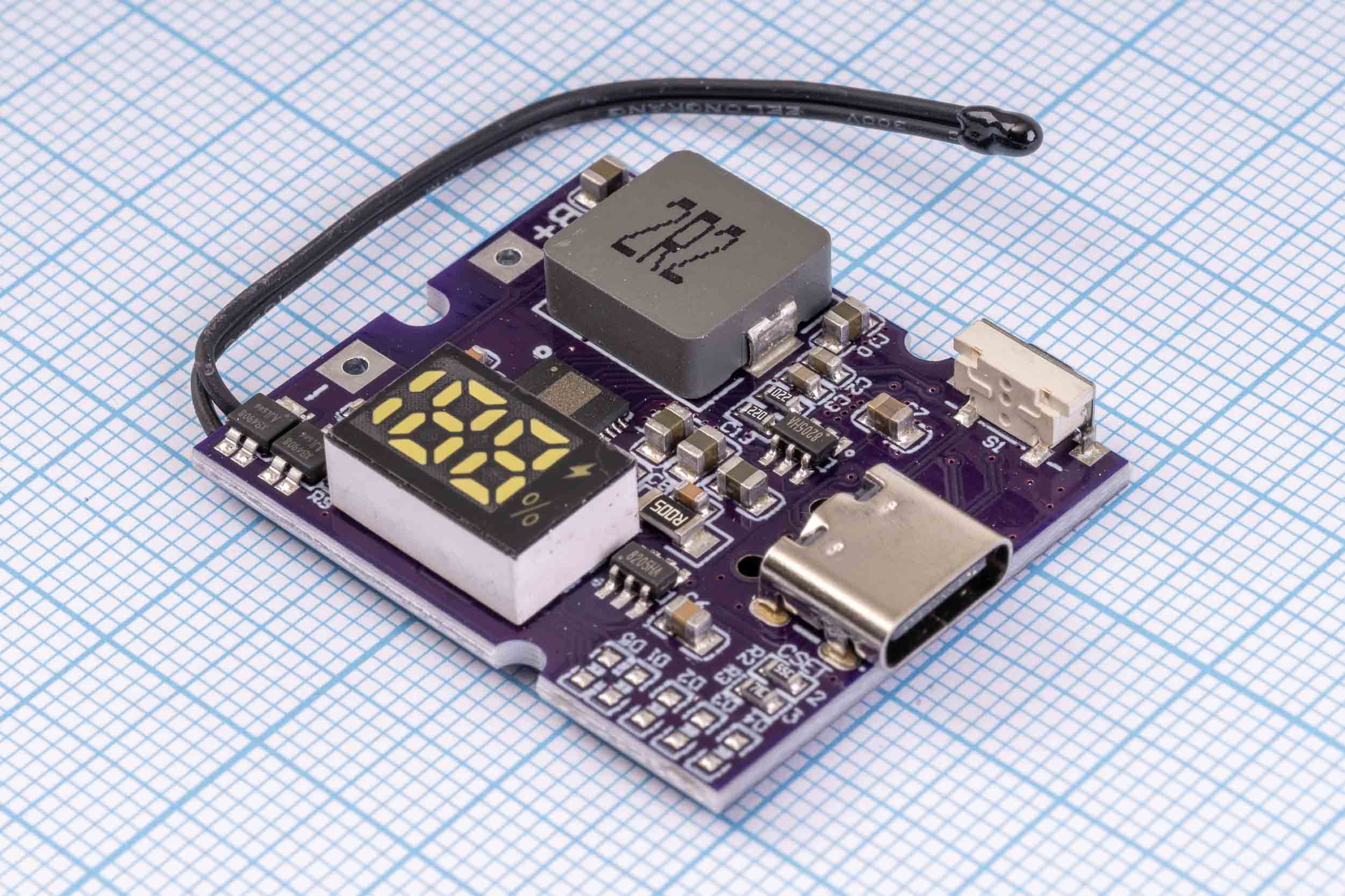 Модуль зарядки Li-Po, Li-ion с USB type-C 22.5W