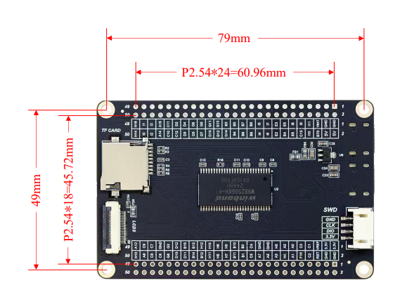 Системна плата STM32H723ZGT6 (550MHz, 32MB SDRAM, 16MB Flash)